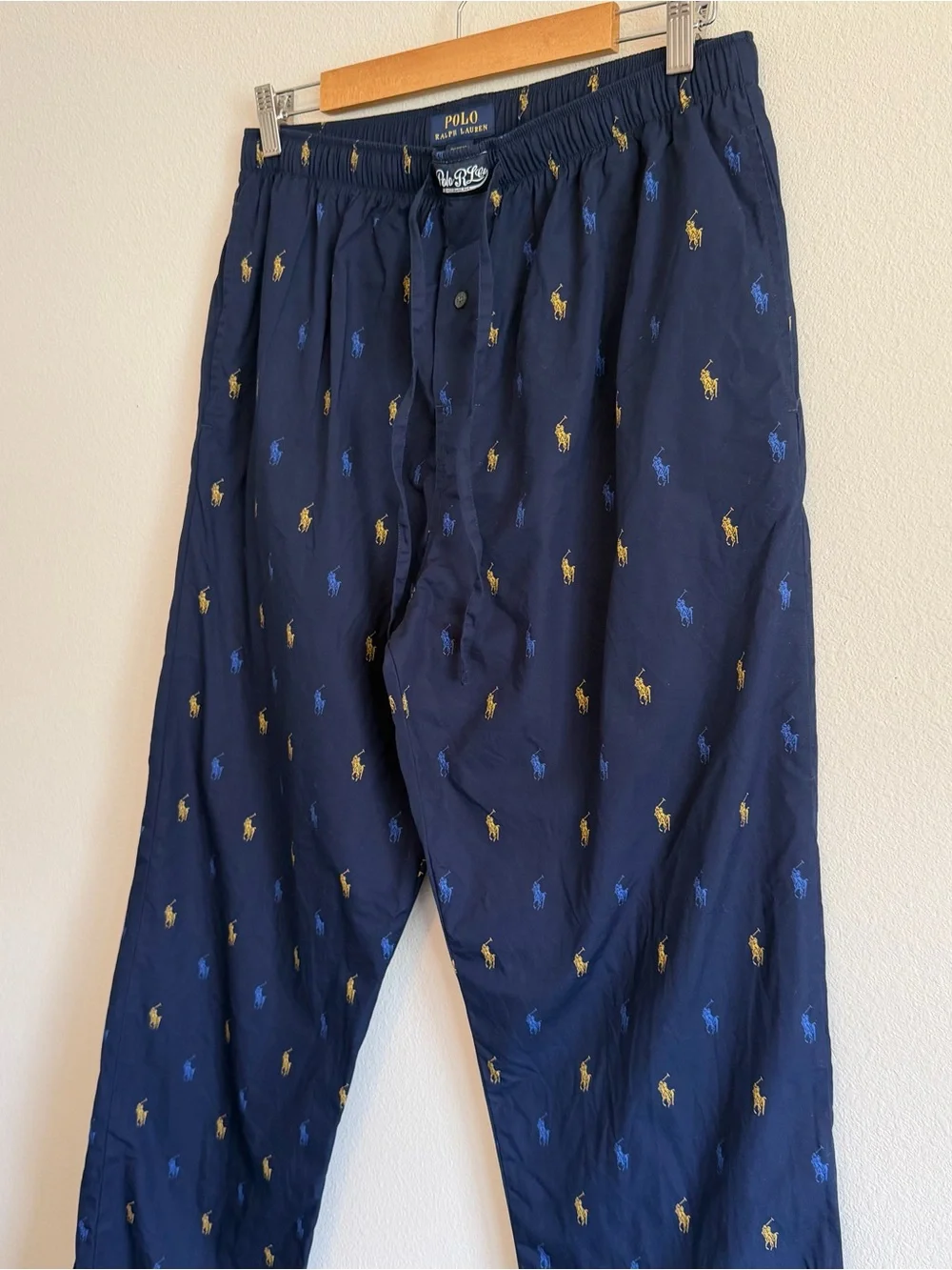 Polo by Ralph Lauren Navy Logo-Embroidered Men's Sleep Pants Navy size large